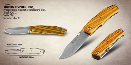TRENTO HUNTER 140 Összecsukható vadászkés tokkal