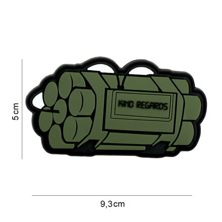 Üdvözlettel PVC applikáció - zöld