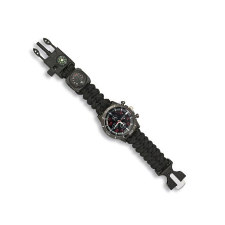 Hodinky PARACORD SURVIVAL black