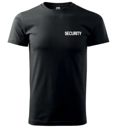 Tričko SECURITY s bielym nápisom veľ. M