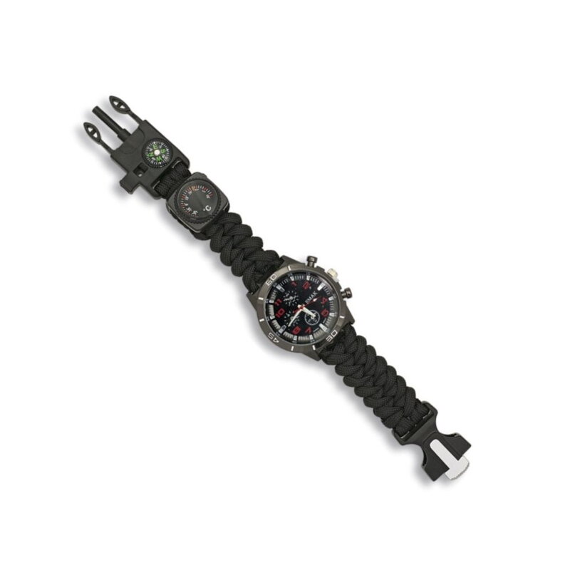 Hodinky PARACORD SURVIVAL black